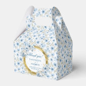 Chic Watercolor Light Blue Gold Hochzeit Vielen Da Geschenkschachtel (Vorderseite)