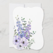 Chic Watercolor Lila Blume Script-Brautparty Einladung (Rückseite)