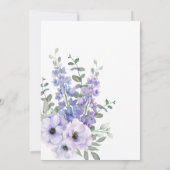 Chic Watercolor Lila Blume Script-Brautparty Einladung (Rückseite)