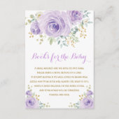 Chic Watercolor Lila Floral Girl Babydusche Begleitkarte (Vorderseite)