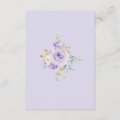 Chic Watercolor Lila Floral Girl Babydusche Begleitkarte (Rückseite)