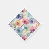 Chic Watercolor Lüstern Blumenmuster Serviette (Ecke)