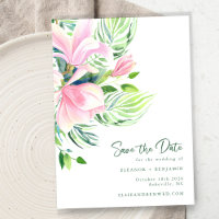 Chic Watercolor Magnolia Blume in Rosa