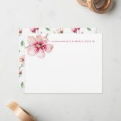 Chic Watercolor Magnolia Mitteilungskarte (Vorderseite/Rückseite Beispiel)