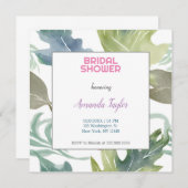 Chic Watercolor Minimalistisches Brautparty Einladung (Vorne/Hinten)