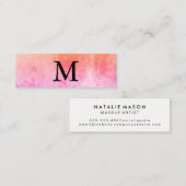 Chic Watercolor mit Monogramm Mini Visitenkarte (Vorne/Hinten)