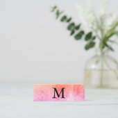 Chic Watercolor mit Monogramm Mini Visitenkarte (Stehend Vorderseite)