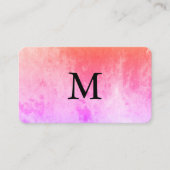 Chic Watercolor mit Monogramm Visitenkarte (Vorderseite)
