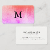 Chic Watercolor mit Monogramm Visitenkarte (Vorne/Hinten)