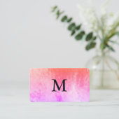 Chic Watercolor mit Monogramm Visitenkarte (Stehend Vorderseite)