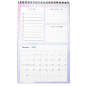 Chic Watercolor Monatlicher Kalenderplaner Kalender (Feb 2027)