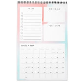 Chic Watercolor Monatlicher Kalenderplaner Kalender (Jan 2027)