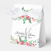 Chic Watercolor Monogram Gastgeschenk Hochzeit Box Geschenkschachtel (Vorderseite)