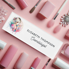 Chic Watercolor Nail Salon Namenschild