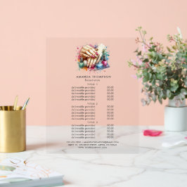 Chic Watercolor Nail Salon Pricing and Services Acrylschild