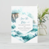 Chic Watercolor Nautical Wedding Save The Date (Stehend Vorderseite)