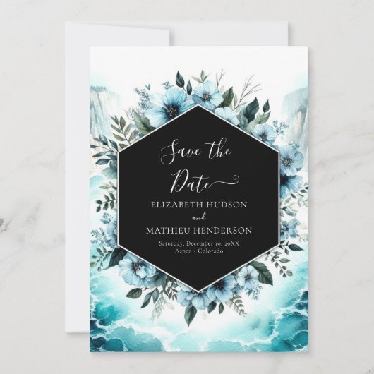 Chic Watercolor Nautical Wedding Save The Date (Vorderseite)