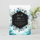 Chic Watercolor Nautical Wedding Save The Date (Stehend Vorderseite)
