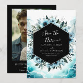 Chic Watercolor Nautical Wedding Save The Date (Vorne/Hinten)