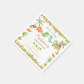 Chic Watercolor Niedlich Dinosaur Baby Dusche Gebu Serviette (Ecke)