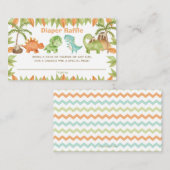 Chic Watercolor Niedlich Dinosaur Diaper Raffle Ti Begleitkarte (Vorne/Hinten)