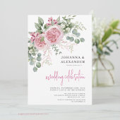 Chic Watercolor Peony Elegante Hochzeit Einladung