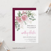 Chic Watercolor Peony Elegante Hochzeit Einladung