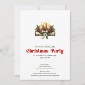 Chic Watercolor Pine Wreath Berry Christmas Invite Einladung (Vorderseite)