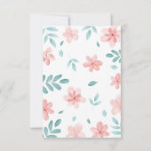 Chic Watercolor Pink Floral Einladung RSVP Karten (Rückseite)