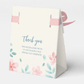 Chic Watercolor Pink Gastgeschenk Hochzeit Box Geschenkschachtel (Rückseite)