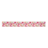Chic Watercolor Pink Peonys Blumenmuster Satinband (Vorderseite)