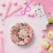 Chic Watercolor Pink Roses Pappteller (Party)