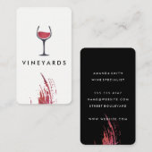 Chic Watercolor Pinselstrich und rustikales Weingl Visitenkarte (Vorne/Hinten)