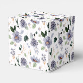 Chic Watercolor Purple Flowers Geschenkschachtel (Rückseite)