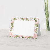 Chic Watercolor Rustikal Rosa Blumenzehen Dankeskarte (Rückseite)