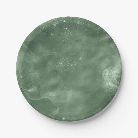 Chic Watercolor Sage Green Party Pappteller (Vorderseite)