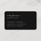 Chic Watercolor Schwarz und Weiß Floral Signatur Visitenkarte (Rückseite)
