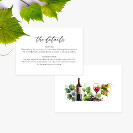 Chic Watercolor Script Wedding Details Card Dankeskarte