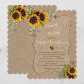 Chic Watercolor Sonnenblumen Burlap Brunch & Bubbl Einladung (Vorne/Hinten)