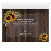 Chic Watercolor Sonnenblumen Wood Wedding Vielen D (Innenansicht Horizontal (Unten))