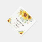 Chic Watercolor Sonnenblumengarten Hochzeit Serviette (Ecke)