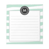 Chic Watercolor und Black Monogram Notizblock (Vorderseite)