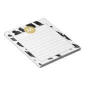 Chic Watercolor und Gold Monogram Notizblock (angewinkelt)