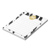 Chic Watercolor und Gold Monogram Notizblock (Rotiert)
