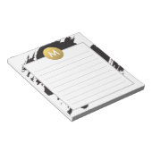 Chic Watercolor und Gold Monogram Notizblock (angewinkelt)