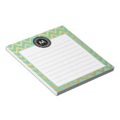 Chic Watercolor und Gold Monogram Notizblock (angewinkelt)