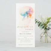 Chic Watercolor Underwater Jellyfish Verlobung Einladung (Stehend Vorderseite)