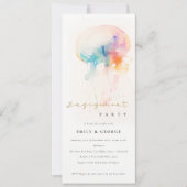 Chic Watercolor Underwater Jellyfish Verlobung Einladung (Vorderseite)