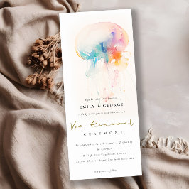 Chic Watercolor Unterwasserqualle Vow Renewal Einladung