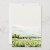 Chic Watercolor Weingarten Landschaft Paare Dusche Einladung (Rückseite)